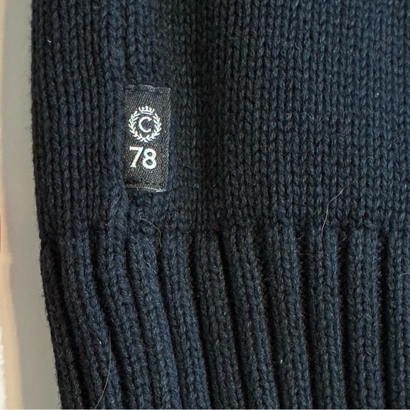 Chaps Nordic 1/4 Zip Sweater Men’s XL Tall Navy Blue 100% Cotton Snowflake - Picture 4 of 5